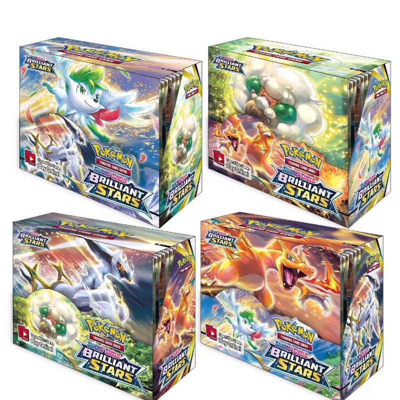 36pcs/lot Latest Version Brilliant Stars of Pokémon GX EX Team Collectible Trading Cards Game Collection Box Card Gifts for Kids Toys