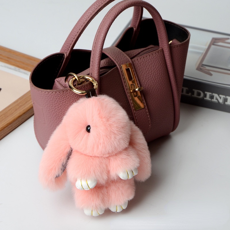 Imitation Furry Rabbit Pendant Cute Bunny Bag Mobile Phone Car Accessories keychain pendant