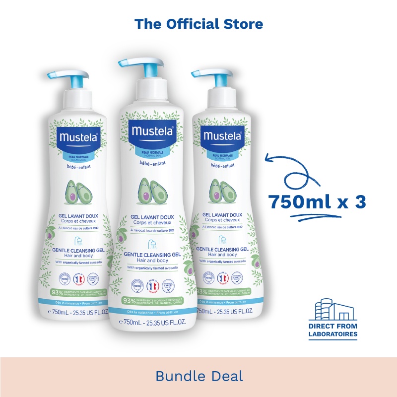 Mustela 750ml Gentle Cleansing Gel Hair and Body Wash (exp 04/2025)