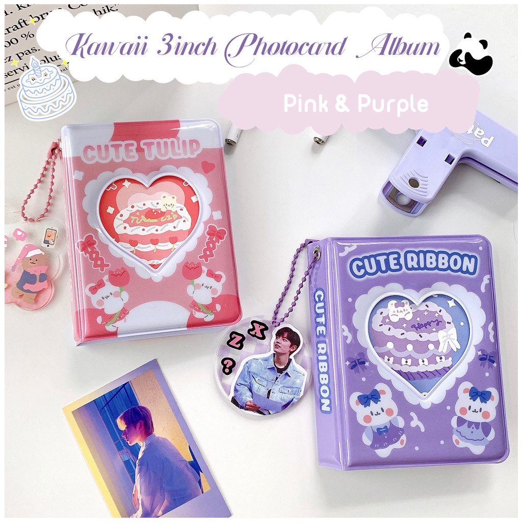 Cream Cake 3 Inch Photo Album 40 Slots for KPOP Star Lomo Card Photocards Collection Cute Mini Storage Book