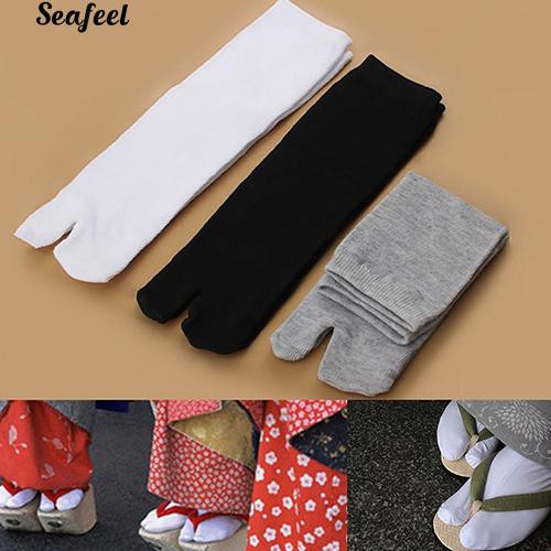 ? Seafeel 1 Pair Unisex Japanese Kimono Flip Flop Sandal Split Toe Tabi Ninja Geta Socks