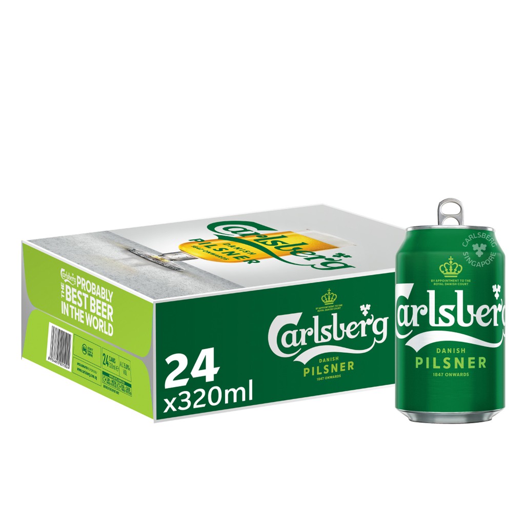 Carlsberg Danish Pilsner Beer 320ml Can Silver [Bundle of 24]