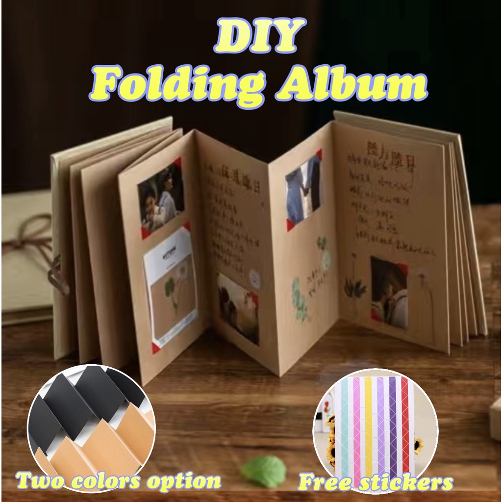 [Coisíní] Original Accordion Creative Folding Page Diy Photo Album Paste-style Treasure Photo Album Treasure Couple Classmates Handmade Gifts For Gifts Diy Romantic