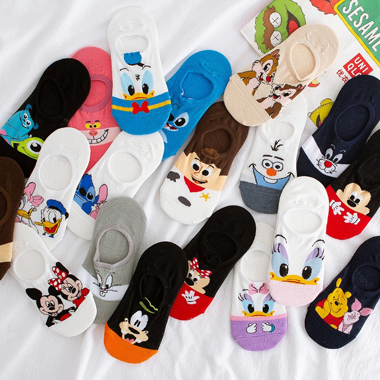 【Bfuming】24 Colors Unisex Silicone Non-Slip Ankle Socks Invisible socks Women Cotton Socks Cute Boat socks