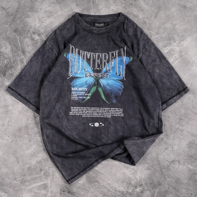[N00388] Oversized T-Shirt Distro Motif BUTTERFLY EFFECT