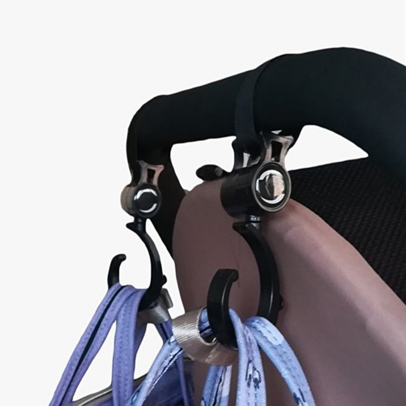 2 Pack/ Set Stroller Hanging Bag Baby Stroller Hook 360 Degree Rotating Hook
