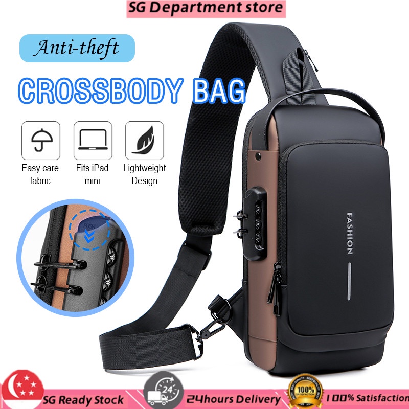 USB Charging Anti-theft Sling bag Chest Bag Waterproof Men's Waist Large Capacity Crossbody Bags Scratch-Resistant 胸包