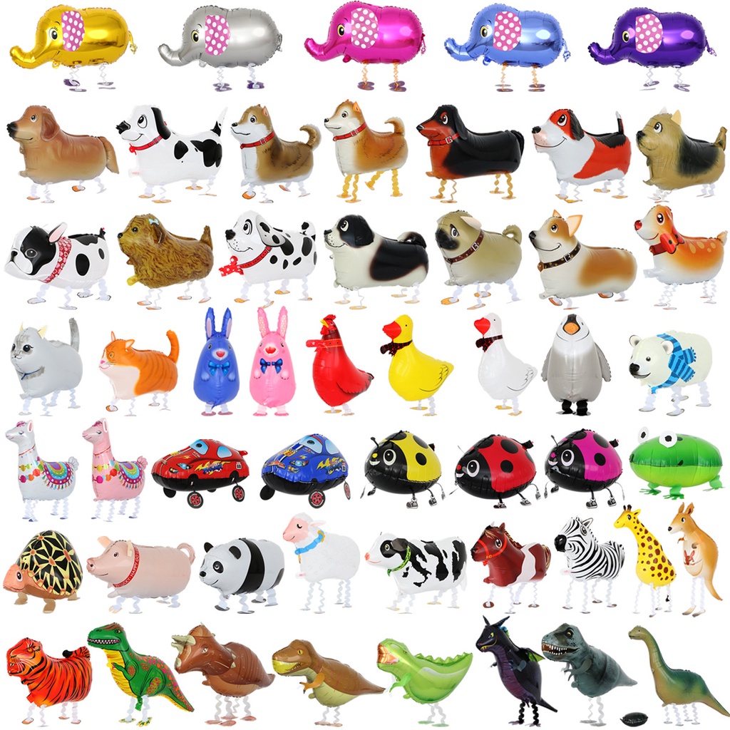 Walking Pet Aluminum Film Balloons Cartoon Animal Walking Balloons Various Pet Balloons Suitable for Children's Toys Birthday Party Supplies