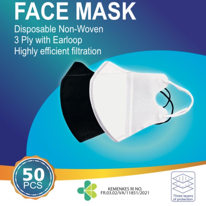 Duckbill FACE MASK Earloop MASK Ear Strap 3ply 3ply 50pcs