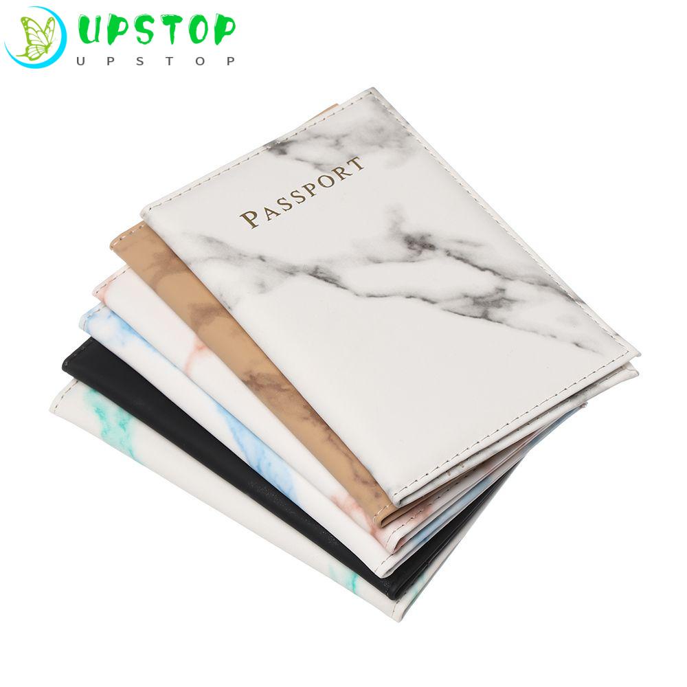 UPSTOP 1 PC Fashion Cute Marble Pattern Passport Cover Unisex PU Leather