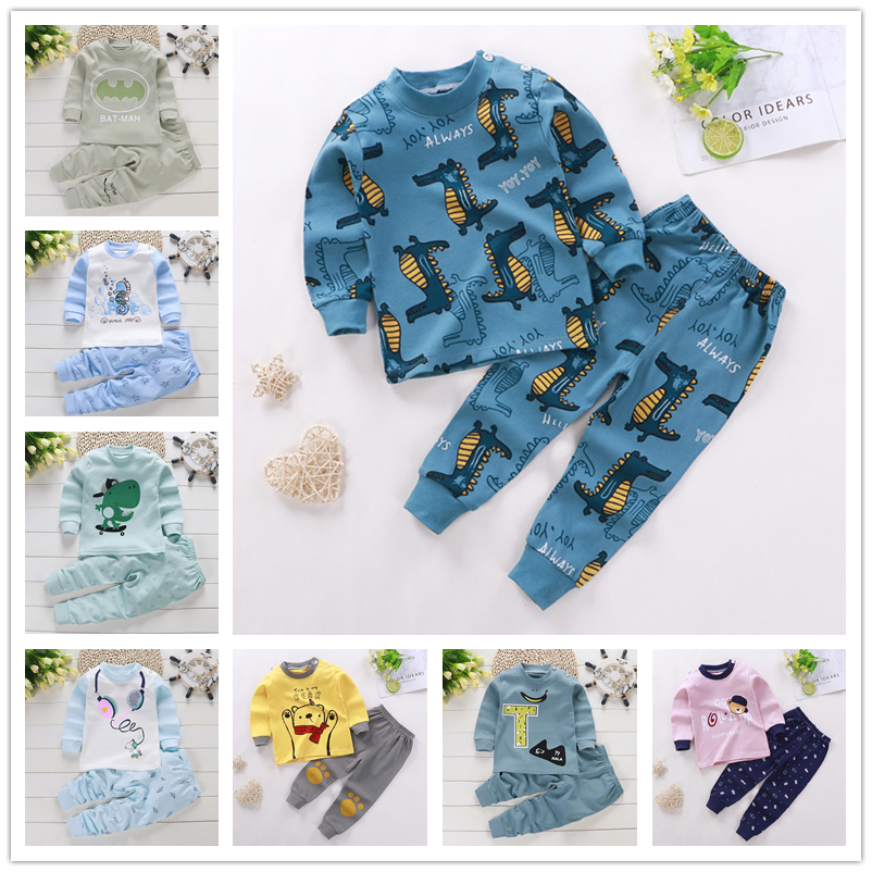 Kids Pyjamas Set Cotton Boy Pajamas Long Sleeve Underwear 2Pcs/Set