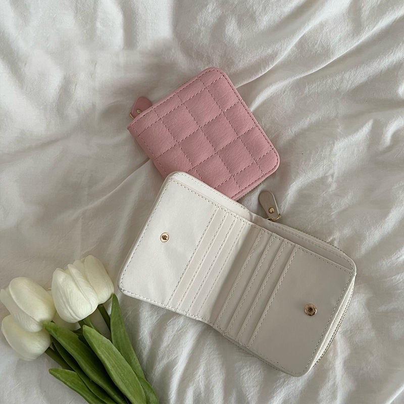 Retro niche design wallet card bag exquisite and simple student female short portable wallet multi-card position document storage