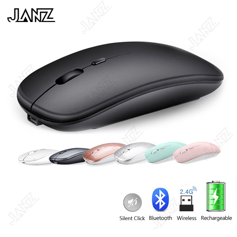 Wireless Mouse Bluetooth Mouse 2.4GHz Wireless Optical Rechargeable Wireless Mice Ultra-Thin Silent Mouse for PC/Laptop/Phone/Tablet