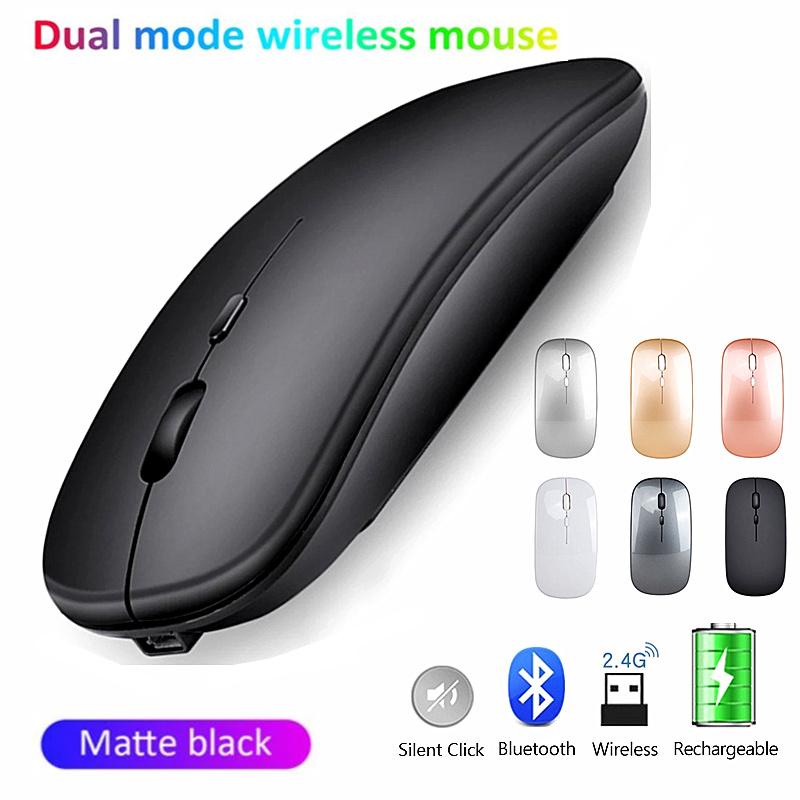 （Ready Stock ）Wireless Mouse Bluetooth Mouse 2.4GHz Optical Rechargeable Silent Mouse for Phone/Tablet