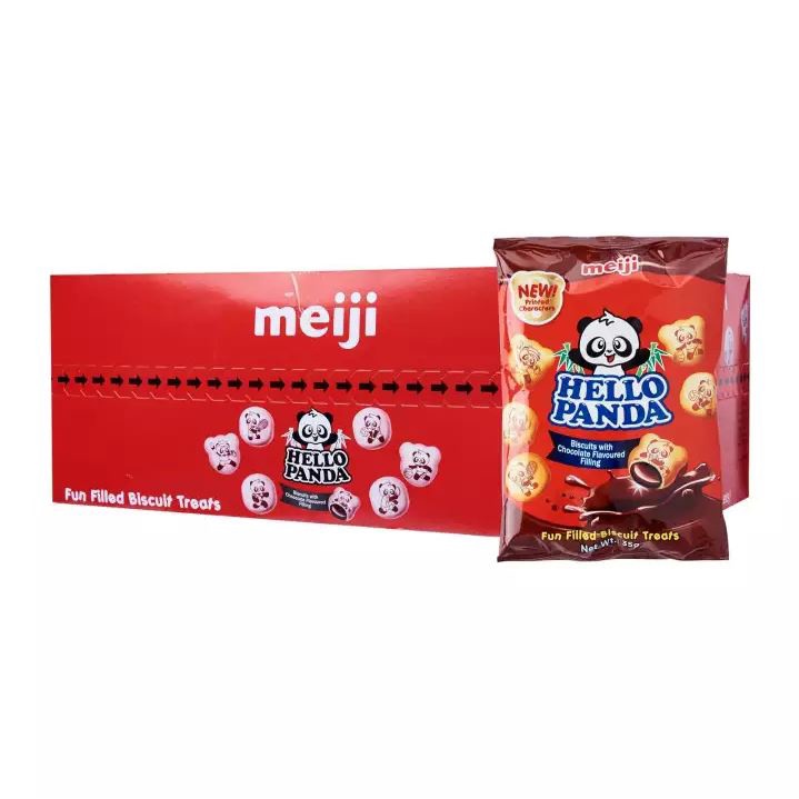 Meiji Hello Panda Biscuit Packet, Chocolate (Bundle 24 x 35g) (Halal)