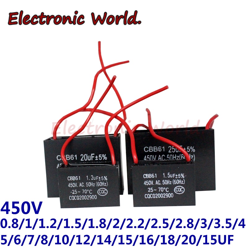 CBB61 Fan Start Capacitor 1.2/1.5/1.8/2/2.5/3/4/5/6/7UF Ceiling Range Hood 450V