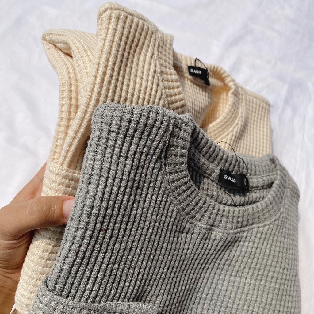 Women's Long Sleeve waffle wafer T-Shirt