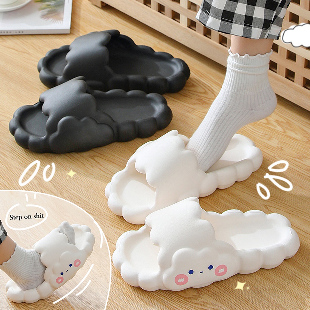 Hot Selling Adult Couple Cartoon Colorful Cloud Slippers Indoor and Outdoor Spa Massage EVA Thick Cushion Sandals feeling of stepping on shit