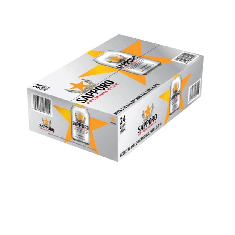 Sapporo Premium Draft Beer Can, 330ml [Bundle of 24] [Japanese]