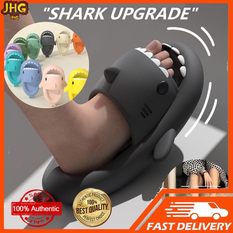 2022 Platform Cute Shark Slippers Women Men Indoor Bathroom Slides Couples Summer Shoes Soft EVA Female Male Beach Flip Flops