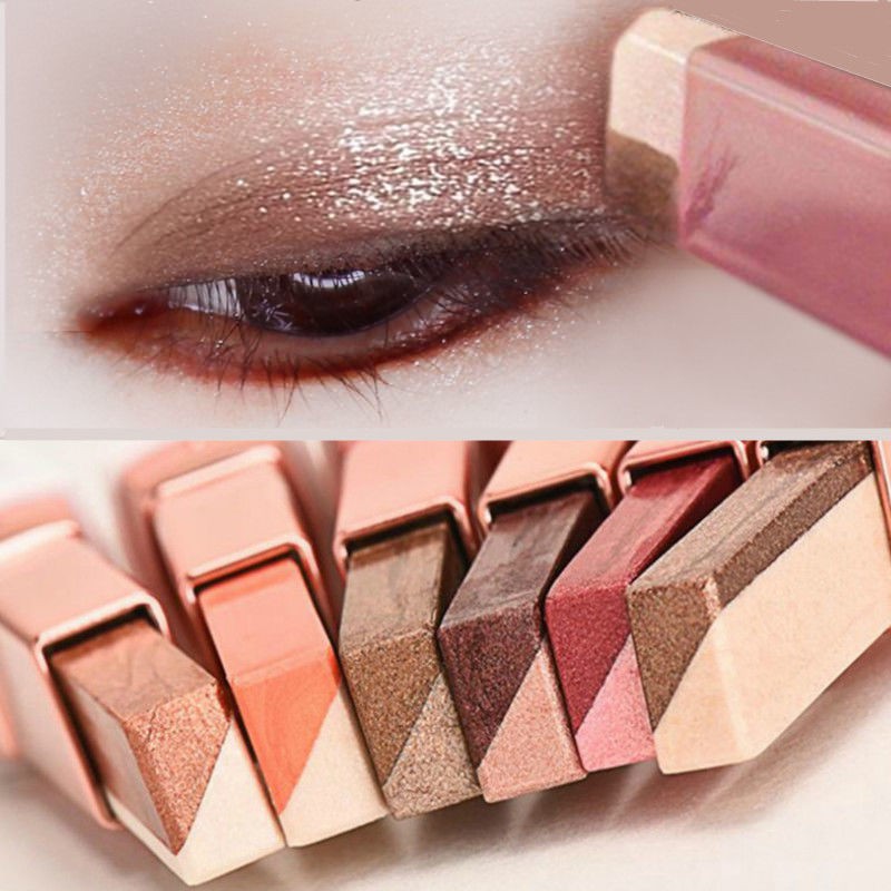 2 in1 Eyeshadow Stick Stereo Gradient Shimmer Double Color Eye Shadow Pen Waterproof Easy to Wear Eye shadow Makeup