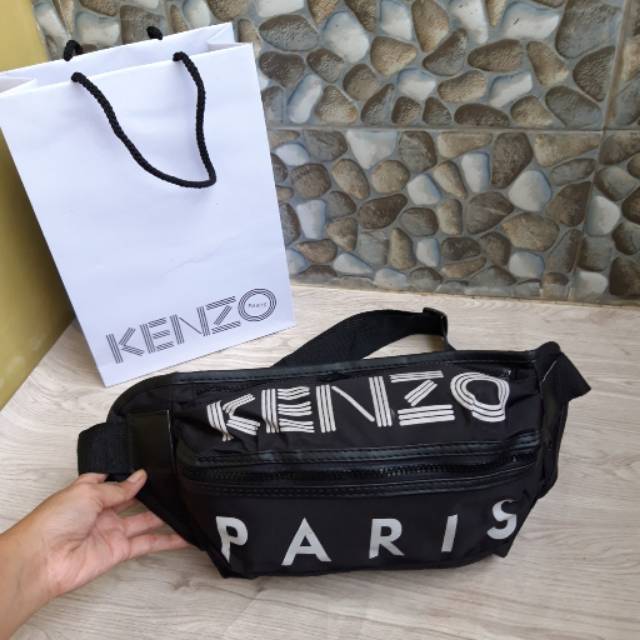 PRIA HITAM Ken-zo Waistbag Men's Bag Black Free Paperbag Bumbag Unisex Men's Waist Bag Contemporary