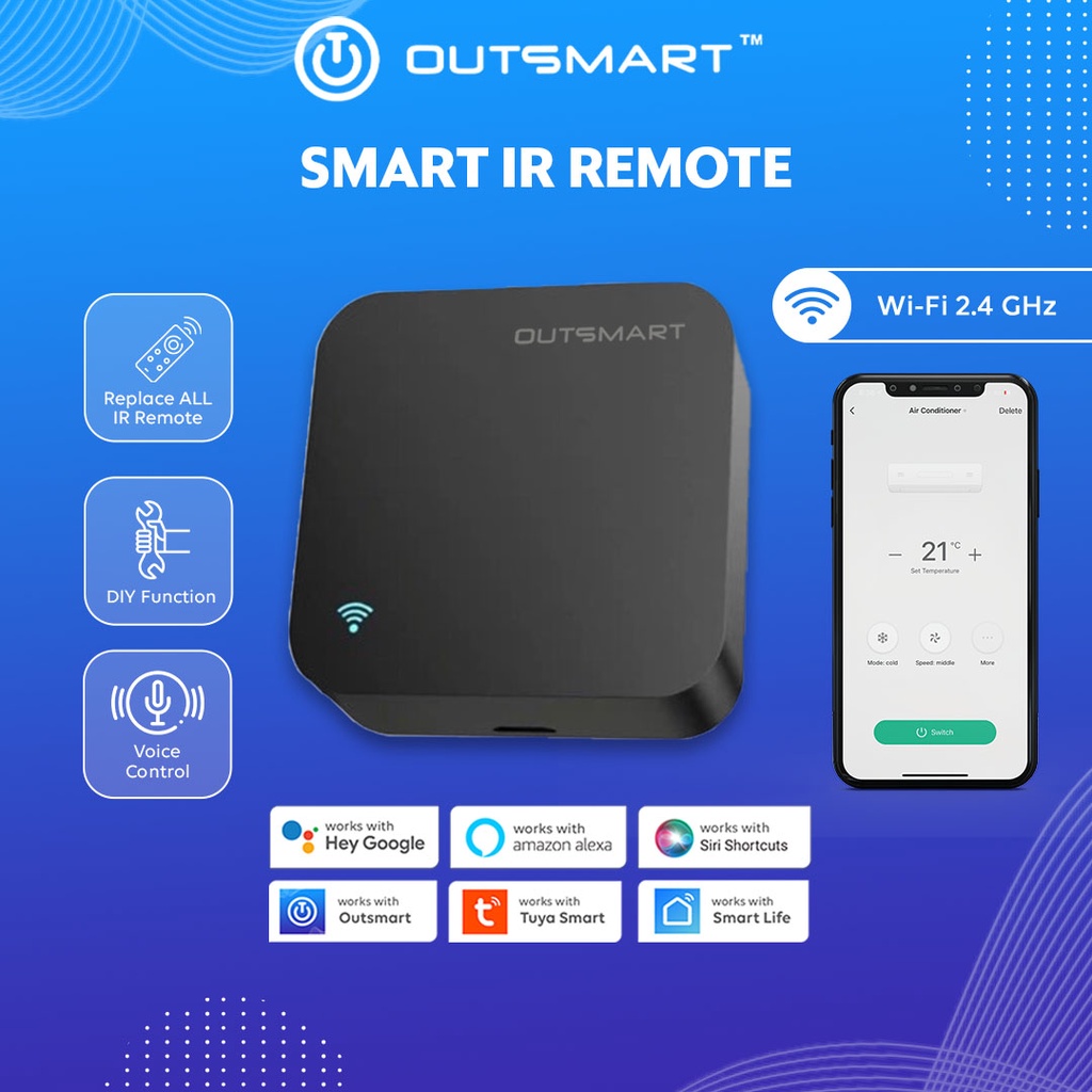 ???OUTSMART WIFI Universal Smart Infrared IR Remote Control Infrared All in One Aircon TV Fan Projector Google Smart RF