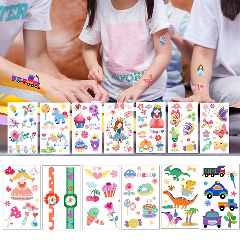ins trend small fresh children's cartoon stickers waterproof durable washable baby stickers cute watch spaceman princess watermark stickers