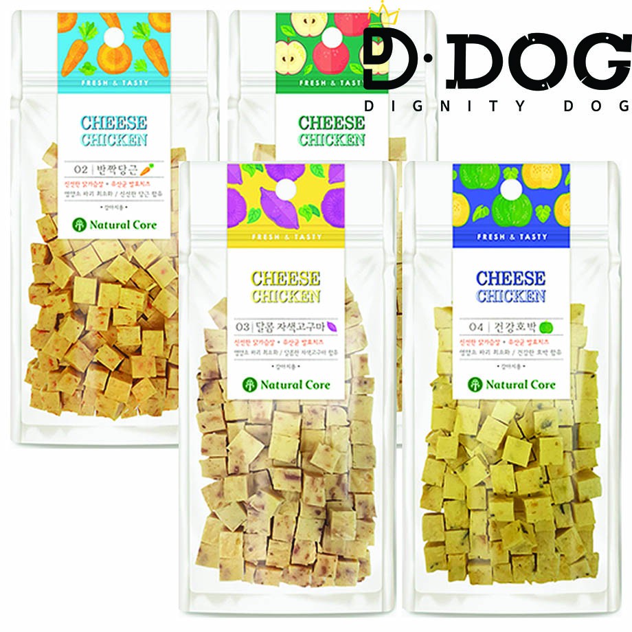 【 NATURAL CORE 】 큐브 80g Cube treats for dog Human Grade Sweet Potato Carrot Pumpkin and Apple 4 flavors
