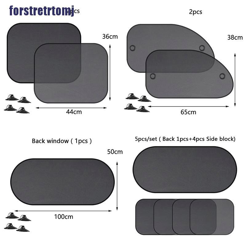 TOMJ5pcs/set Car Window Sun Shades Cover Anti-UV Mesh Shade Curtain Protecto