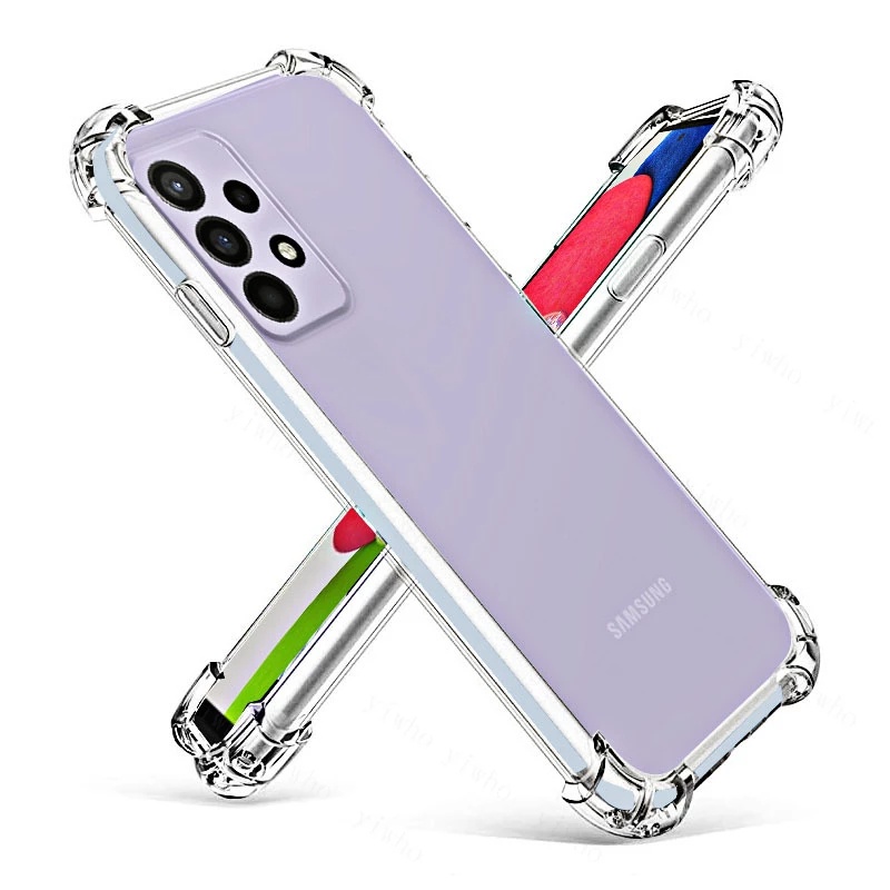 Shockproof Soft Bumper Transparent Phone Case Cover Samsung Galaxy A52s 5G A53 A33 A23 A13 A73 A14 A54 A34 A24 A04 A04s A04e A22 A02 A02s A12 A32 A42 A52 A72 4G 5G Transparent Cover