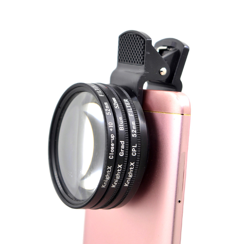 KnightX professional 52MM Camera filter macro lens ND polarizing CPL for phone mobile android