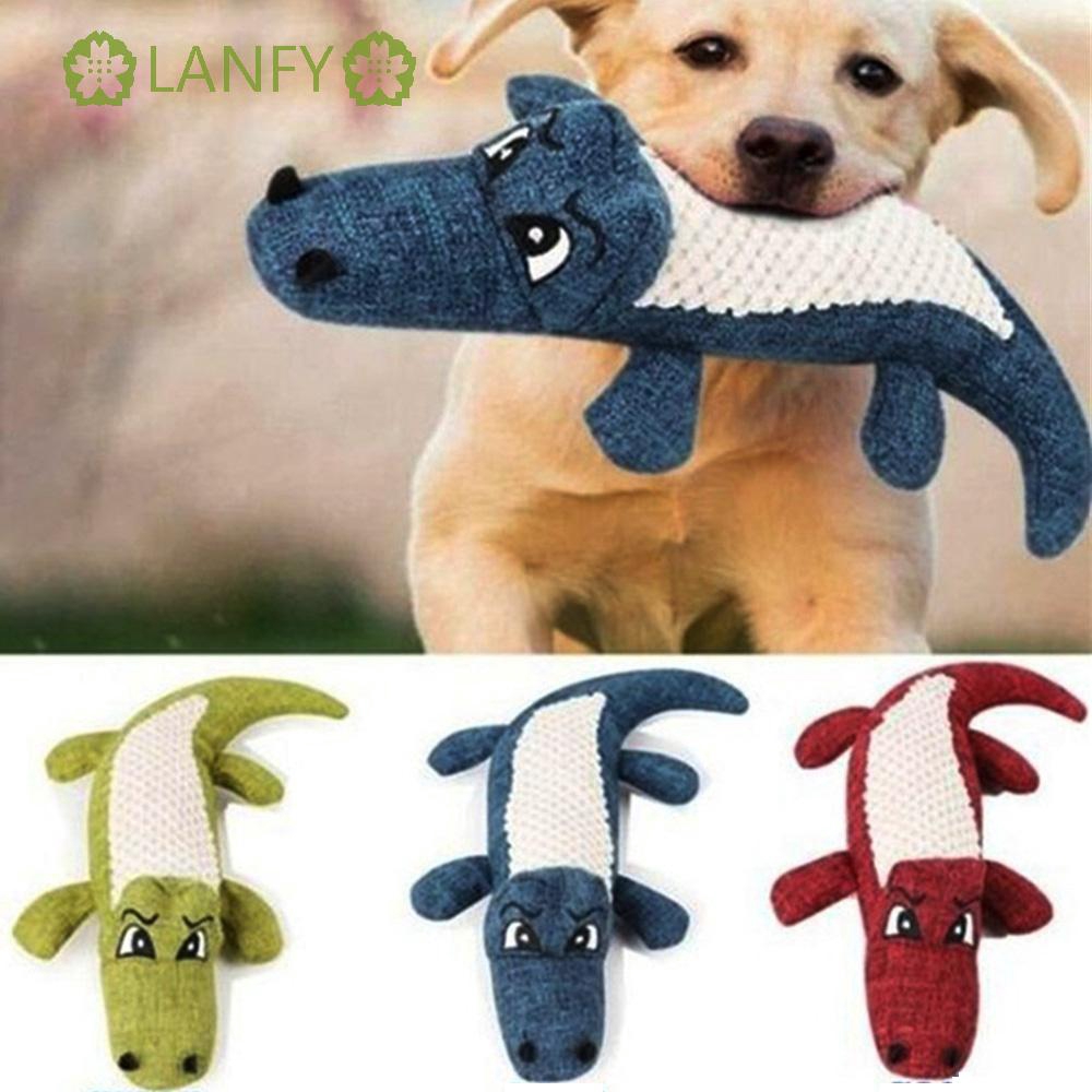 LANF Crocodile Durability Cat Vocalization Plush Dog Chew Toys
