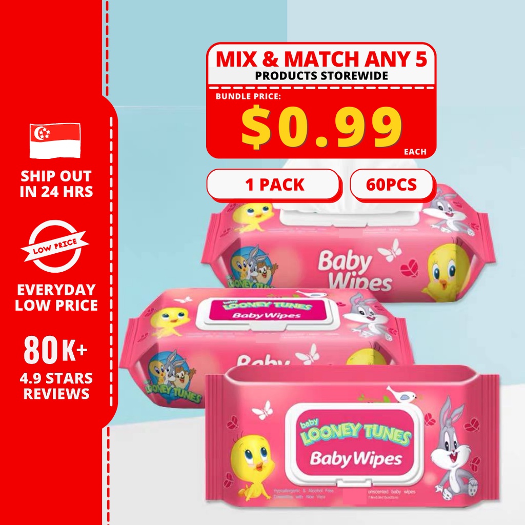 (1pack) Looney Tunes Baby Anti Bacterial Wet Wipes GoCHEEP