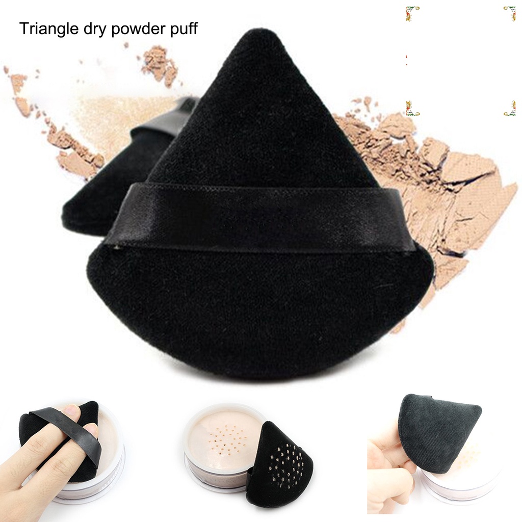 albhz_Triangle Shape Powder Puff Washable Mini Cosmetics Soft Cotton Face Powder Lightweight Puff Makeup Tools
