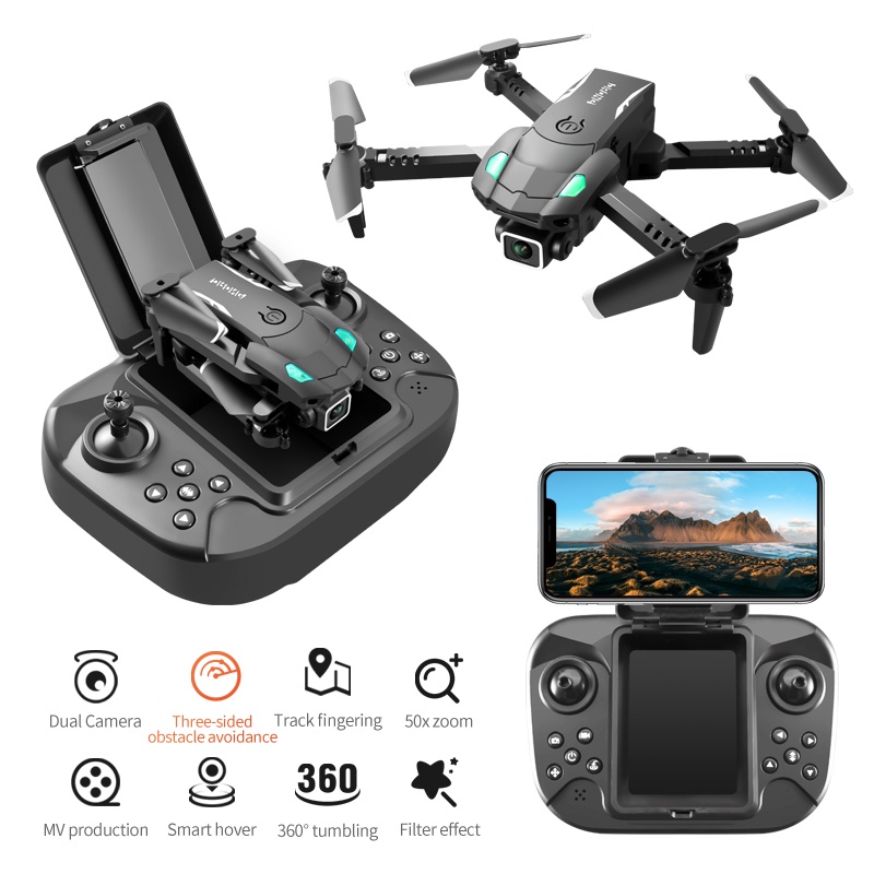 2022 NEW S128 Mini Drone 4K HD Camera Three-sided Obstacle Avoidance Air Pressure Fixed Height Professional Foldable Quadcopter Toys