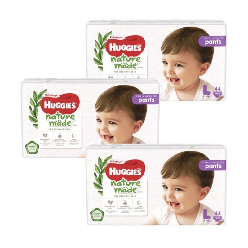 [1 Carton] Huggies Platinum Naturemade PANTS