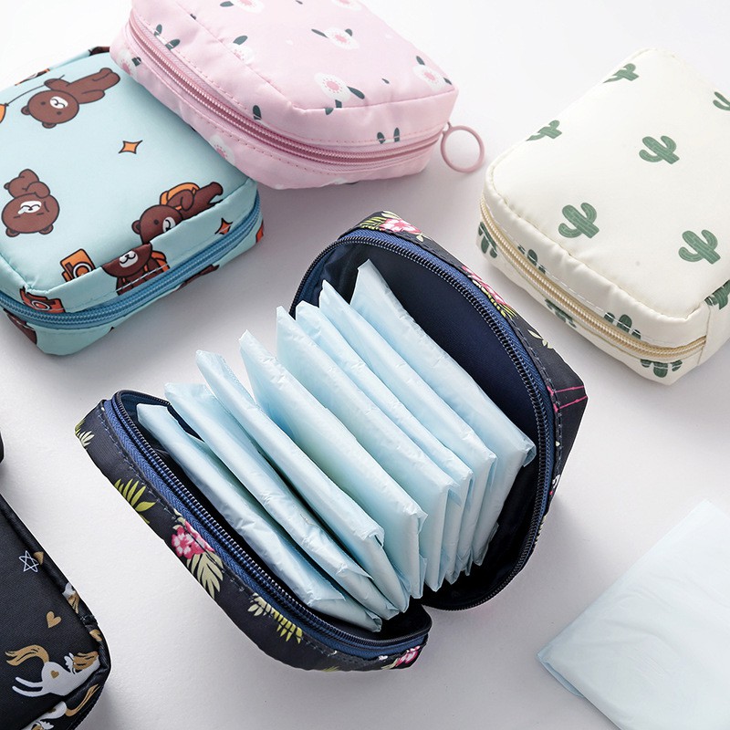 Portable Sanitary Pads Bag Large Napkin Storage Pouch Coin Purse