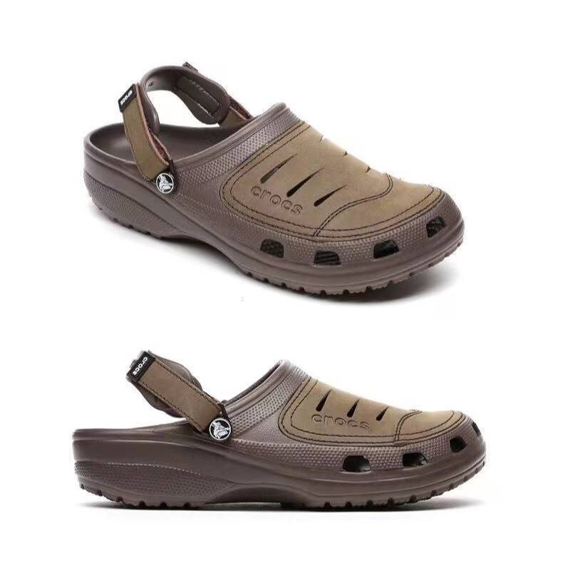 Crocs Mens Yukon Clog Half leather Beach Outdoor casual Sandals