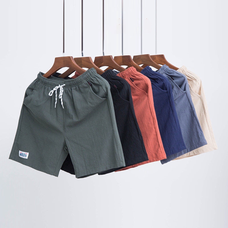 100% Cotton Men Casual Shorts Large Size Men Mid Short Pants Men Beach Shorts 100% Kapas Lelaki Kasual Seluar Pendek Lelaki Saiz Besar Mid Bermudas