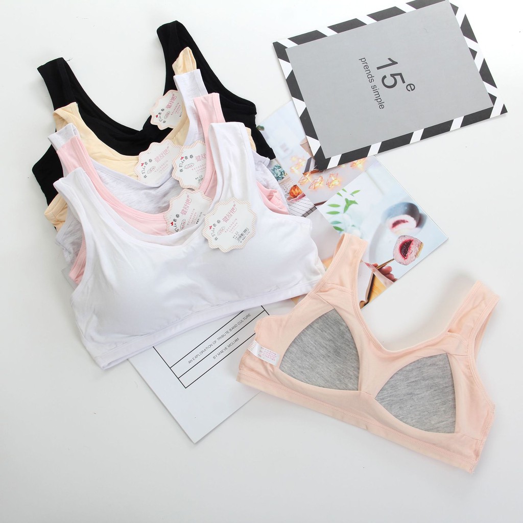 [Local] Teenage Bra/ Girls Basic Cotton Padded Teenager Bralette