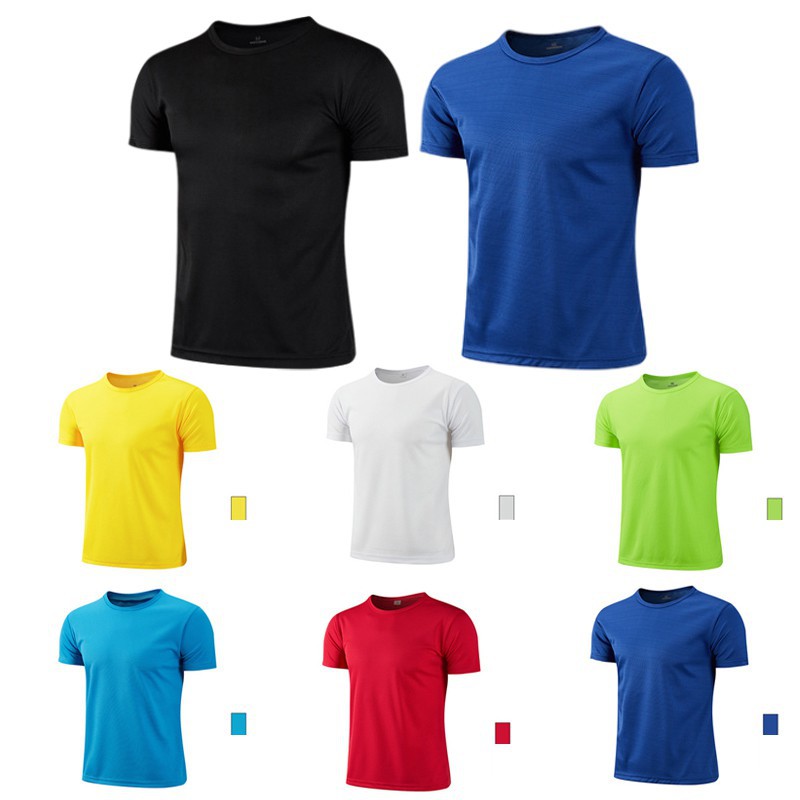 Summer men and women solid color round neck quick-drying short-sleeved T-shirt t shirt men