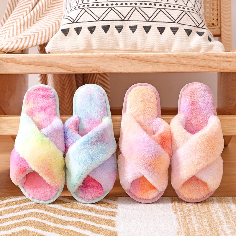 ✨READY STOCK✨New Plush Indoor Home Fluffy Women Slippers 2023 Autumn and Winter New Flat Anti-Slip Wear-resistant Warm Flip-flops Fashion Cotton Slippers