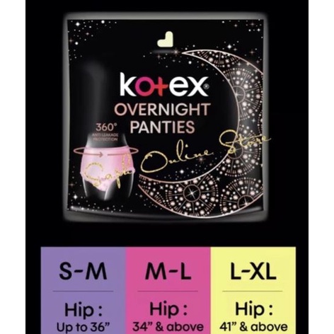 [[Bundle of 4]] Kotex Overnight Panties***3 Sizes ***Total get 8 pieces