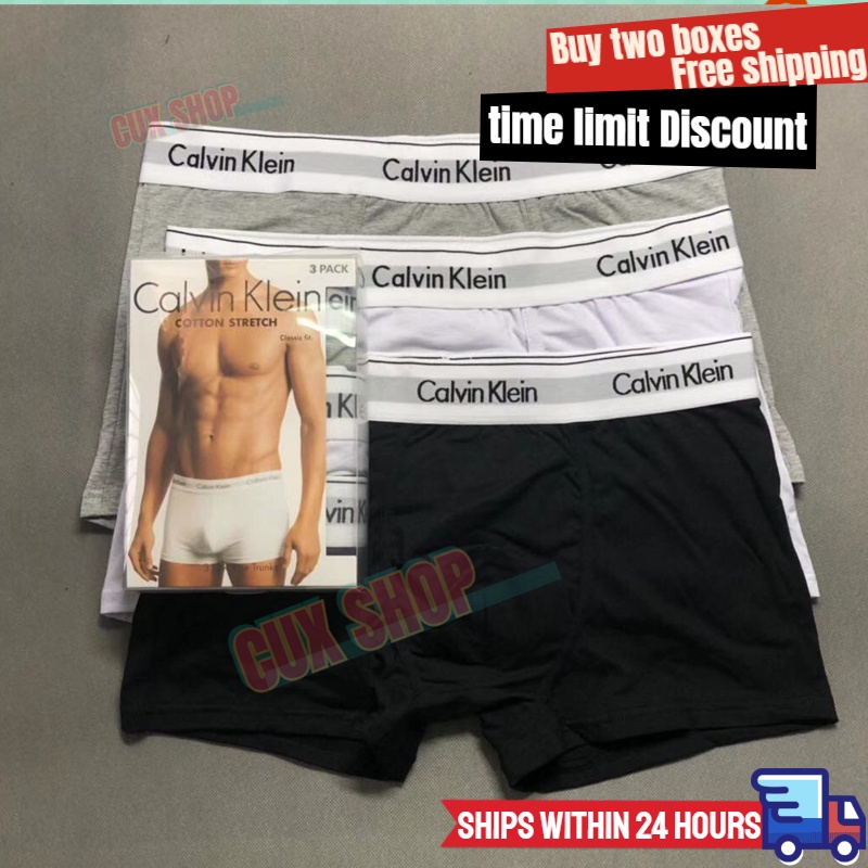 【Free shipping for Buy 2 boxes】CKL Men Underwear (3PCS+BOX）Soft Breathable Underpants Boxer Men's Underwear