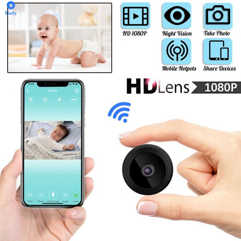 A9 Mini Camera Full Hd 1080p Cctv Cam App 360 Degree Viewing Angle Wireless Wifi Ip Network Monitor Security Camera 【bluey】