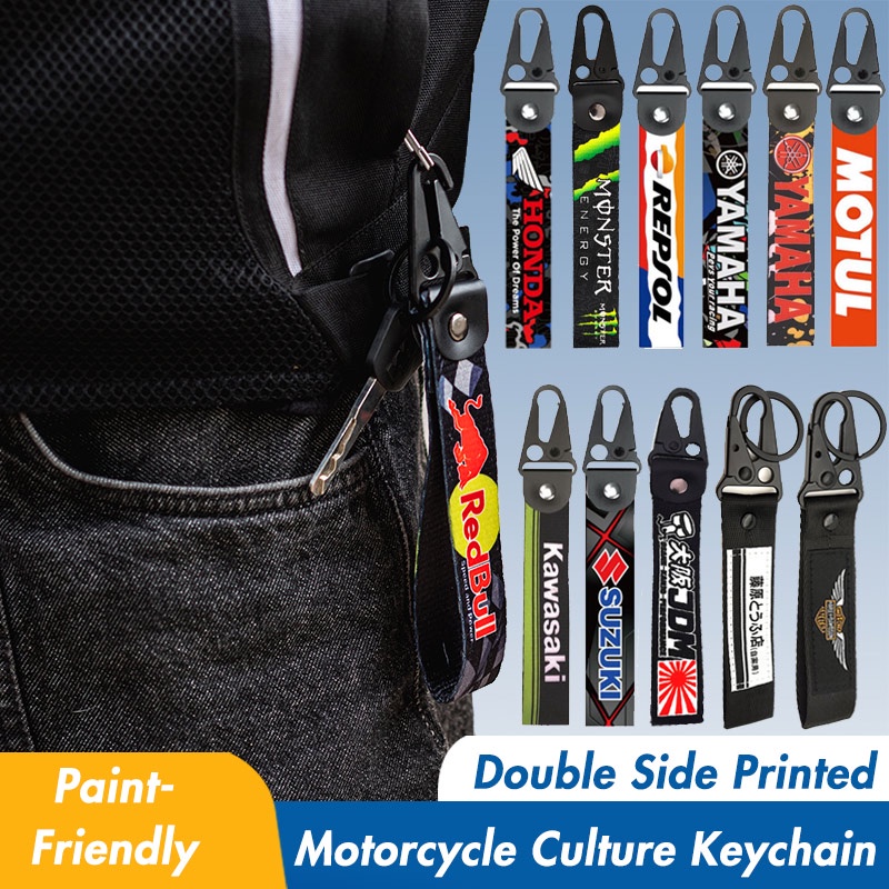 Motorcycle KeyChain Double Side Digital Printing Motorcycle Culture Honda Yamaha Kawasaki Suzuki KTM Repsol Akraprovic Ant93 VR46