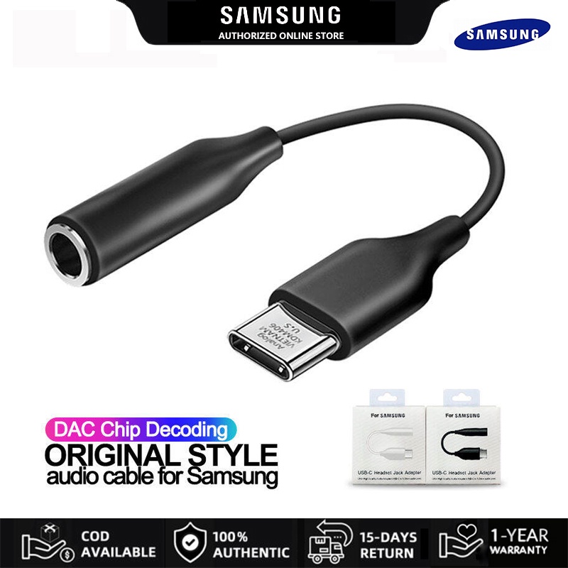 Samsung Original USB C to 3.5mm Audio Adapters Earphones Audio Conventer For Galaxy S22 S21 S20 Ultra S10 S10e Note10 Galaxy A80 A90 5G