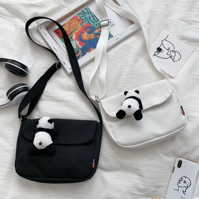 Canvas bag new small square bag all-match casual student shoulder bag Tote sling bag