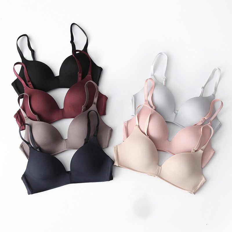 Summer light and small chest gathered girl comfort simple bra